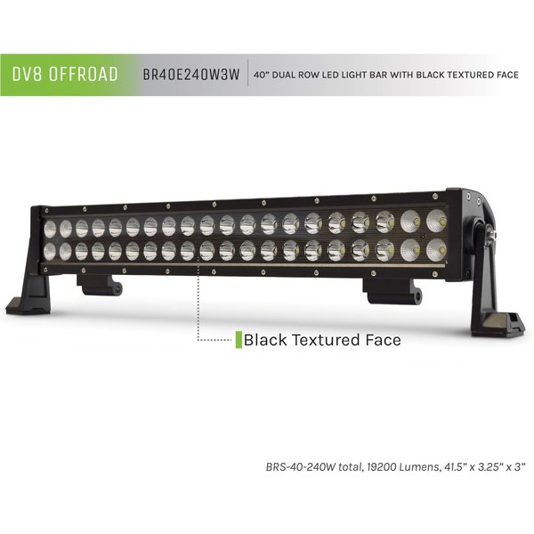 Dv8 Offroad 40 INCH LIGHT BAR 198W FLOOD/SPOT 3W LED BLACK BR40E240W3W